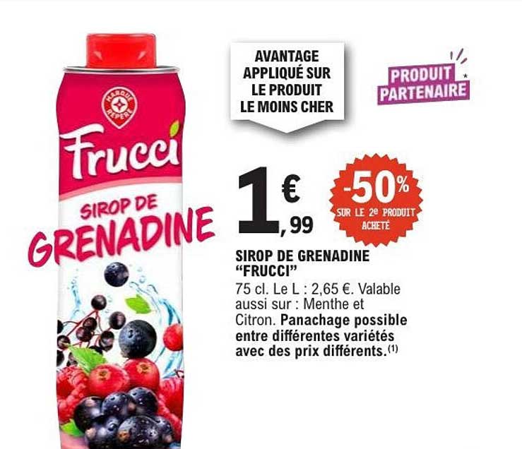 SIROP DE GRENADINE "FRUCCI"