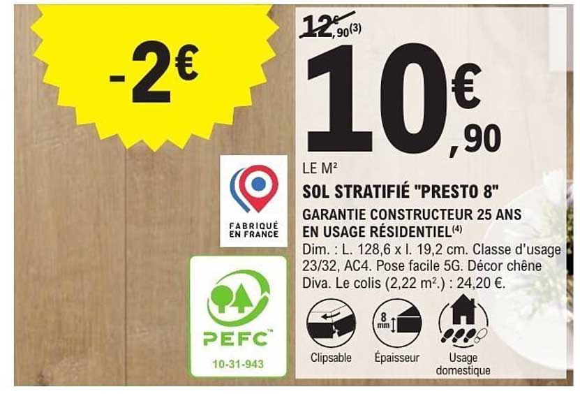 SOL STRATIFIÉ "PRESTO 8"