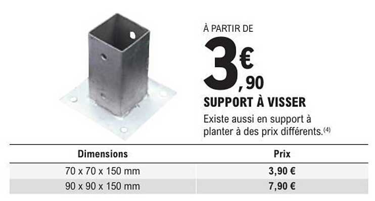 SUPPORT À VISSER