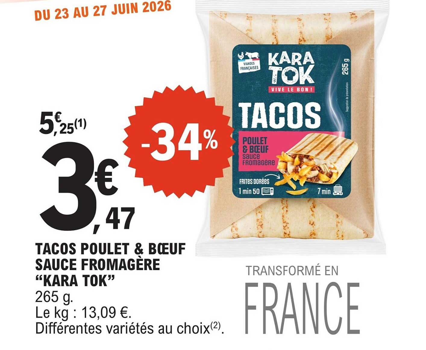 TACOS POULET & BŒUF SAUCE FROMAGÈRE “KARA TOK”