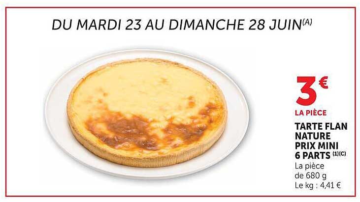 TARTE FLAN NATURE PRIX MINI 6 PARTS