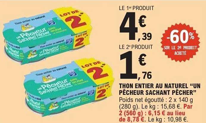 THON ENTIER AU NATUREL “UN PÊCHEUR SACHANT PÊCHER”
