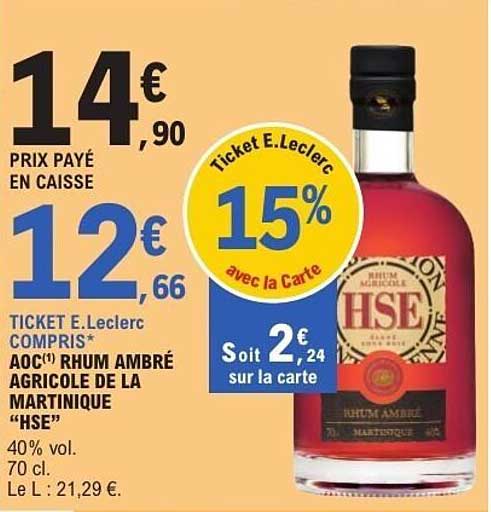 TICKET E.Leclerc 15% avec la Carte