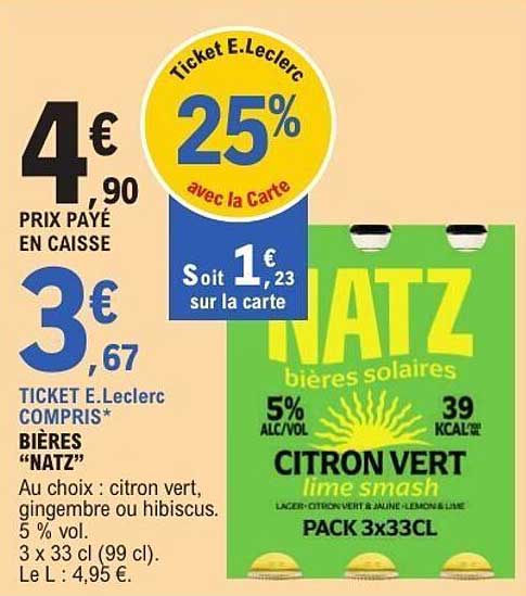 Ticket E.Leclerc 25% avec la Carte