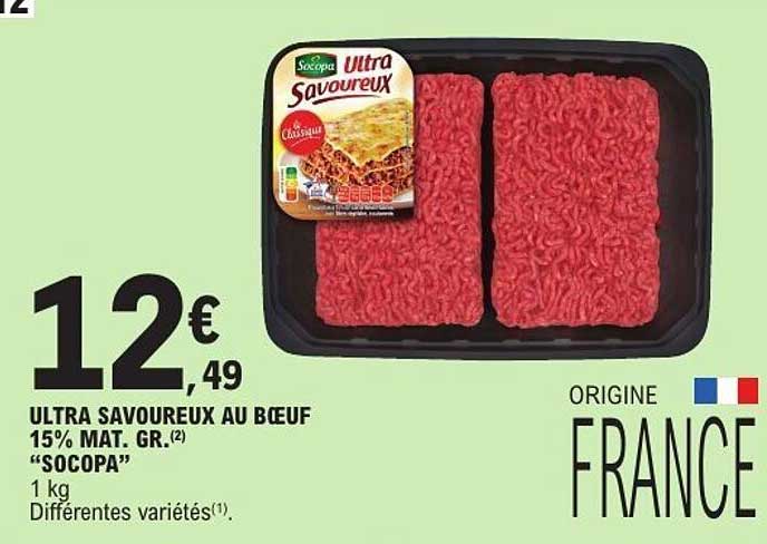 ULTRA SAVOUREUX AU BŒUF 15% MAT. GR. "SOCOPA"