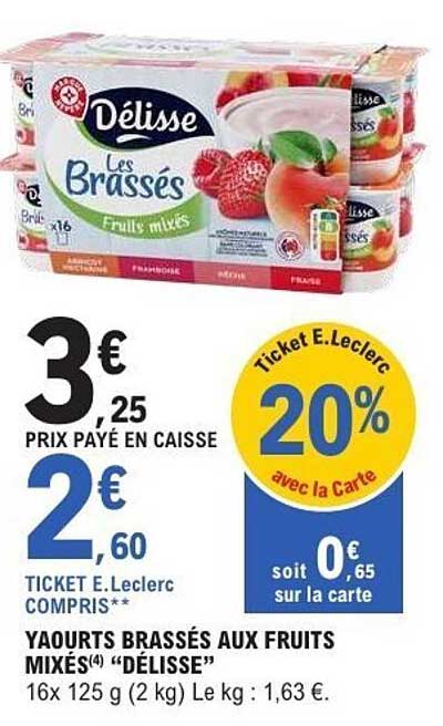 YAOURTS BRASSÉS AUX FRUITS MIXÉS(4) “DÉLISSE”