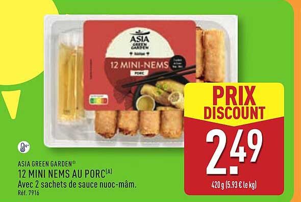 12 MINI-NEMS AU PORC(A) Avec 2 sachets de sauce nuoc-mâm.