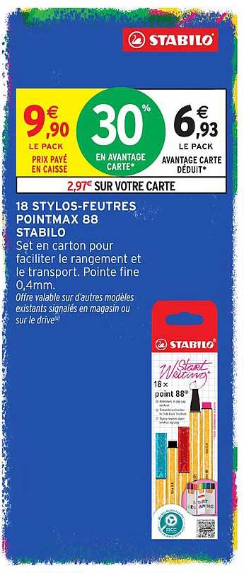 18 STYLOS-FEUTRES POINTMAX 88 STABILO