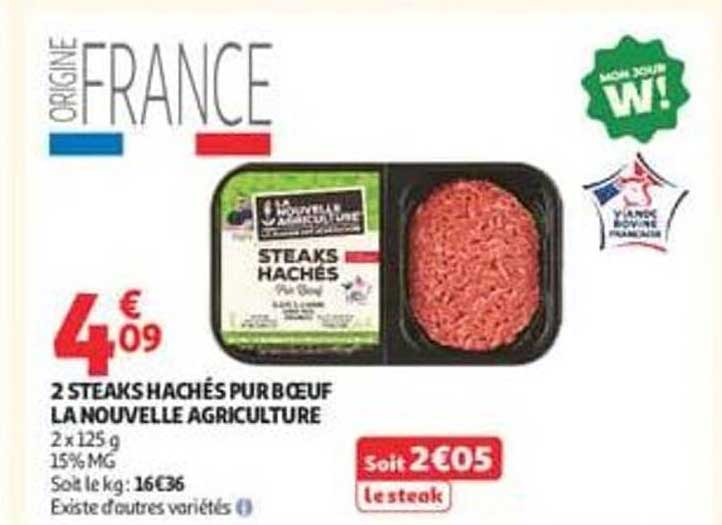 2 STEAKS HACHÉS PUR BŒUF LA NOUVELLE AGRICULTURE