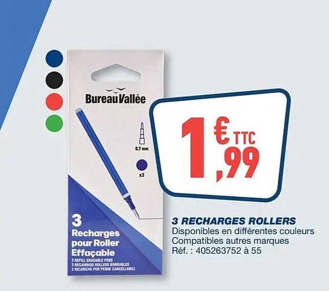 3 RECHARGES ROLLERS