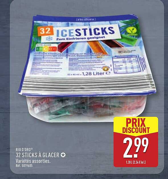 32 STICKS À GLACER Variétés assorties.