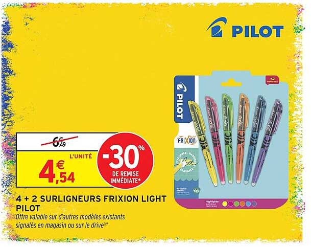 4 + 2 SURLIGNEURS FRIXION LIGHT PILOT