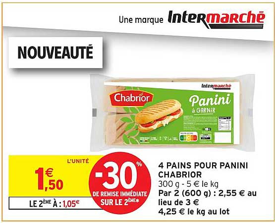 4 PAINS POUR PANINI CHABRIOR