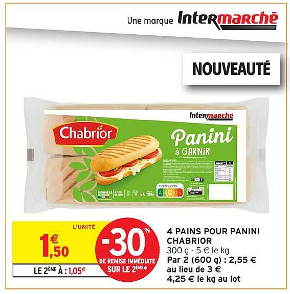 4 PAINS POUR PANINI CHABRIOR