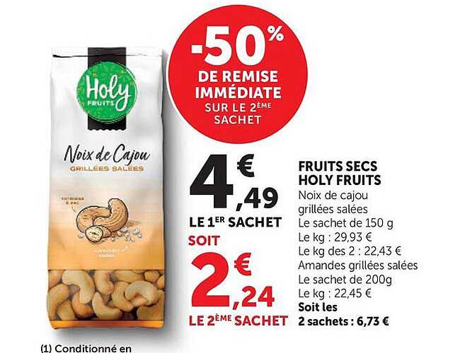 -50% DE REMISE IMMÉDIATE SUR LE 2ÈME SACHET