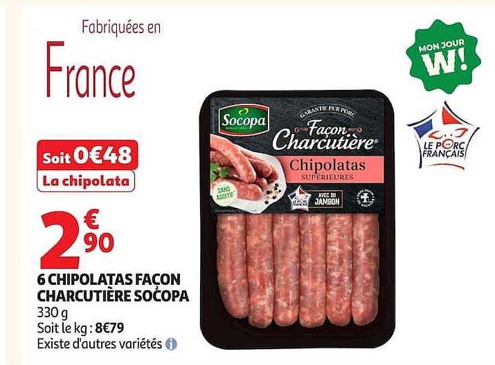 6 CHIPOLATAS FAÇON CHARCUTIÈRE SOCOPA