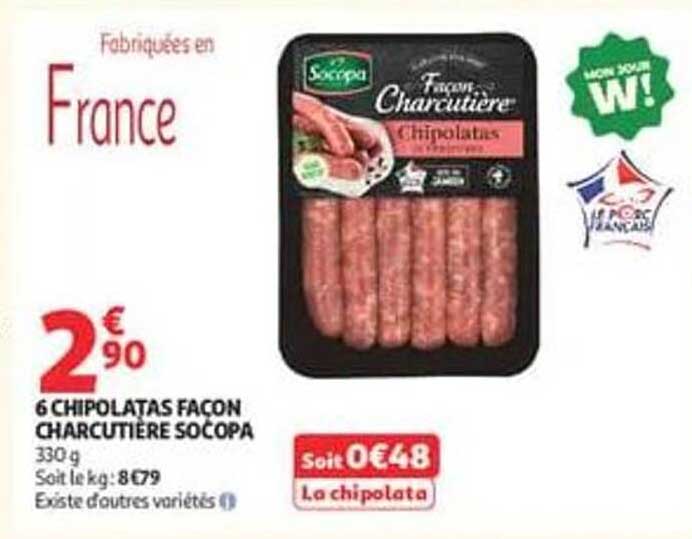 6 CHIPOLATAS FACON CHARCUTIÈRE SOCOPA