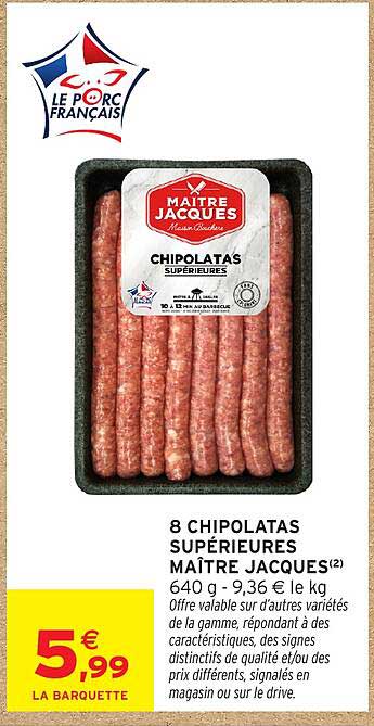 8 CHIPOLATAS SUPÉRIEURES MAÎTRE JACQUES(2) 640 g
