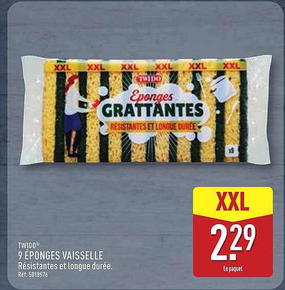 9 ÉPONGES VAISSELLE Résistantes et longue durée.