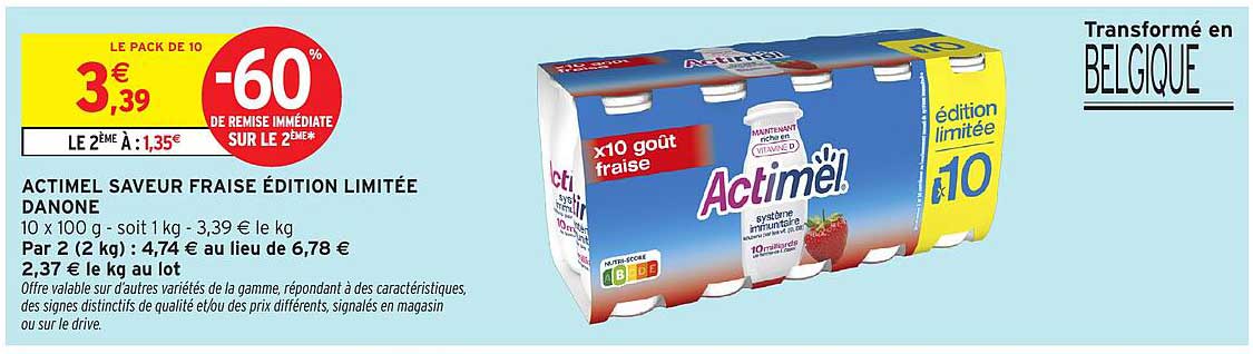 ACTIMEL SAVEUR FRAISE ÉDITION LIMITÉE DANONE