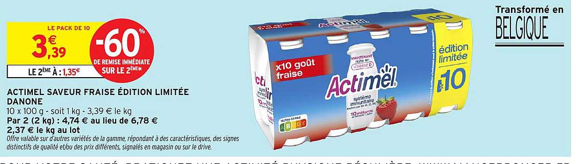 ACTIMEL SAVEUR FRAISE ÉDITION LIMITÉE DANONE