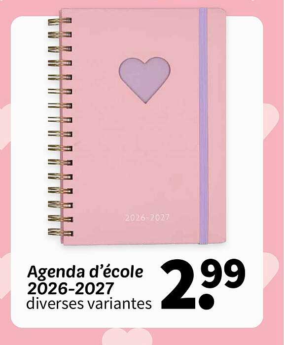 Agenda d’école 2026-2027 diverses variantes