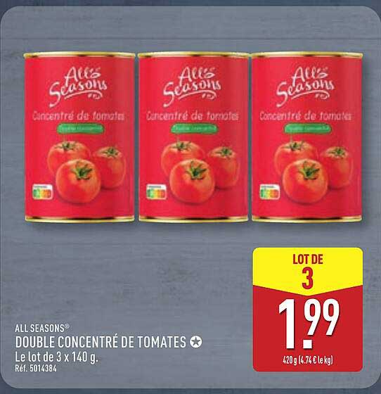 ALL SEASONS® DOUBLE CONCENTRÉ DE TOMATES