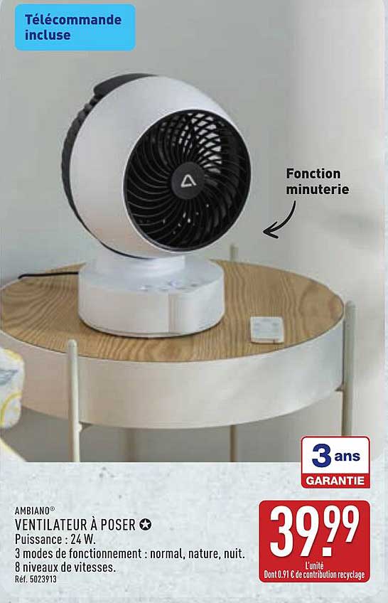 AMBIANO® VENTILATEUR À POSER