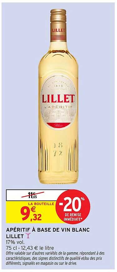 APÉRITIF À BASE DE VIN BLANC LILLET