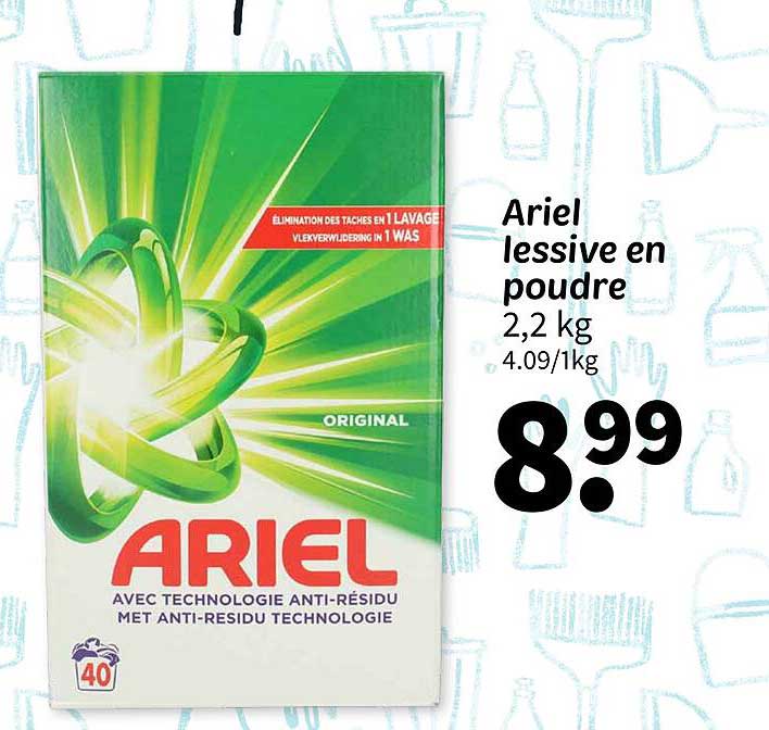 Ariel lessive en poudre 2,2 kg