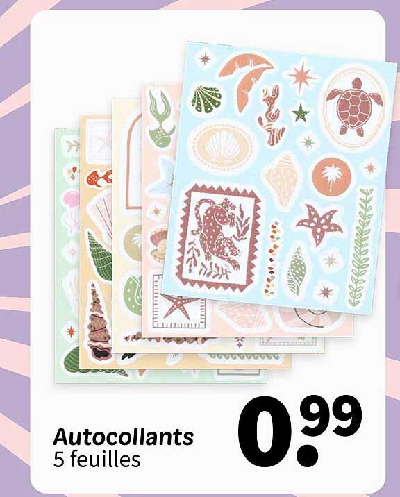 Autocollants 5 feuilles