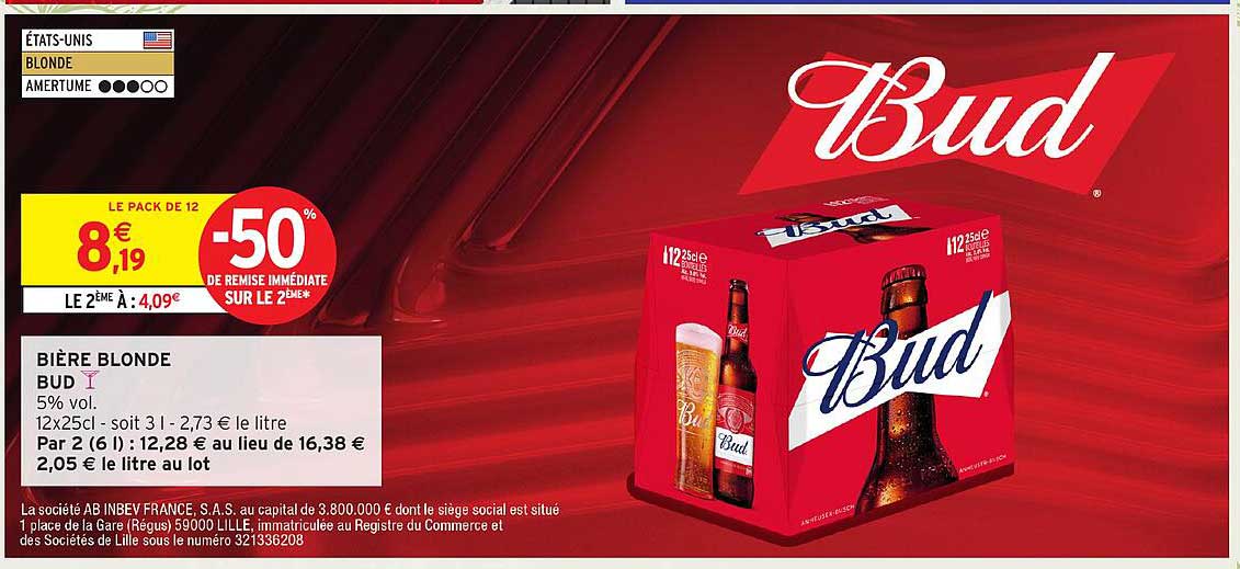 BIÈRE BLONDE BUD