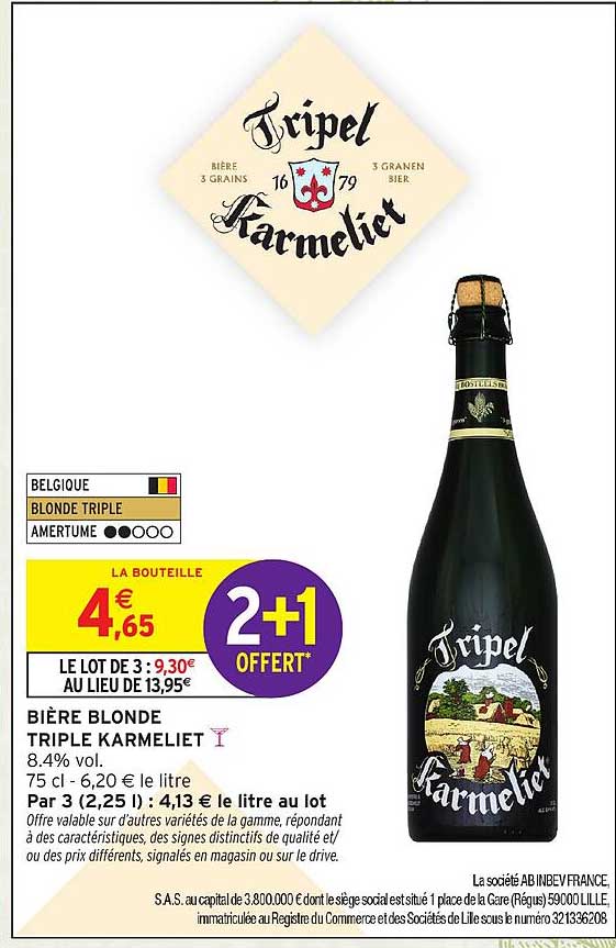 BIÈRE BLONDE TRIPLE KARMELIET