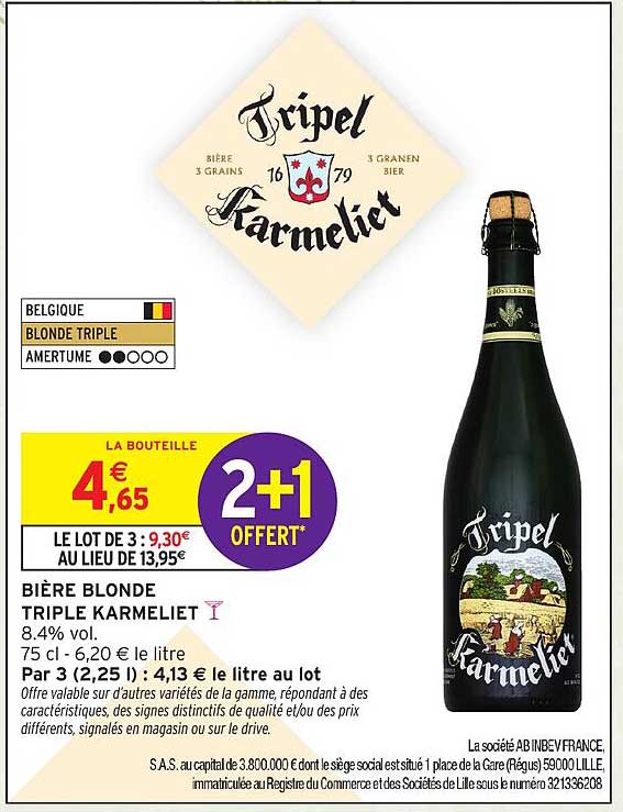 BIÈRE BLONDE TRIPLE KARMELIET