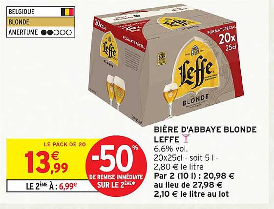 BIÈRE D'ABBAYE BLONDE LEFFE