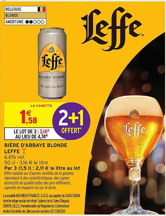 BIÈRE D'ABBAYE BLONDE LEFFE