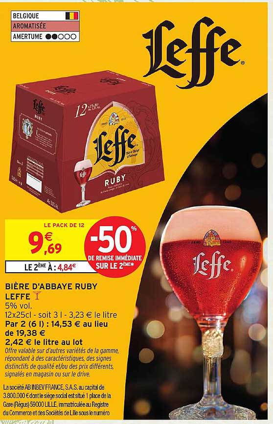 BIÈRE D'ABBAYE RUBY LEFFE