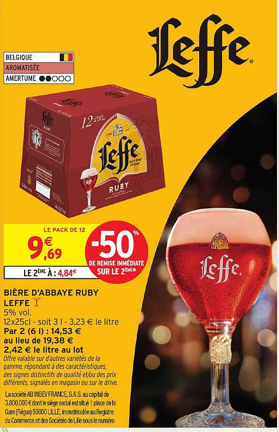 BIÈRE D'ABBAYE RUBY LEFFE