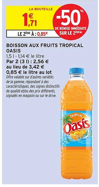 BOISSON AUX FRUITS TROPICAL OASIS
