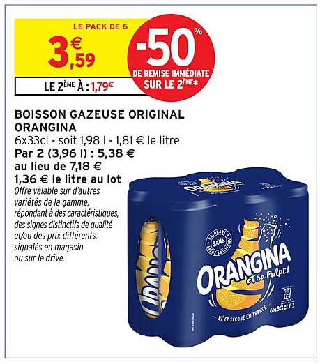 BOISSON GAZEUSE ORIGINAL ORANGINA
