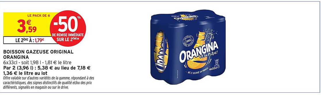 BOISSON GAZEUSE ORIGINAL ORANGINA