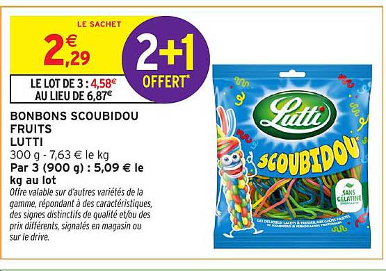 BONBONS SCOUBIDOU FRUITS LUTTI