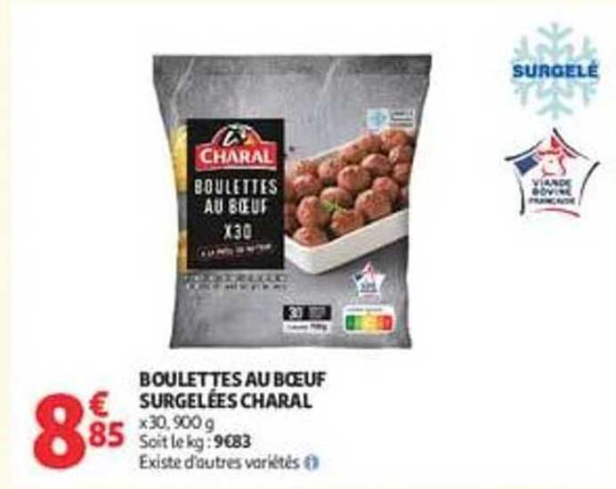 BOULETTES AU BŒUF SURGELÉES CHARAL x30 900 g