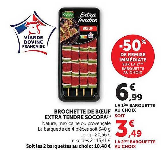 BROCHETTE DE BŒUF EXTRA TENDRE SOCOPA