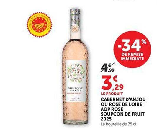 CABERNET D'ANJOU OU ROSE DE LOIRE AOP ROSE SOUPCON DE FRUIT 2025