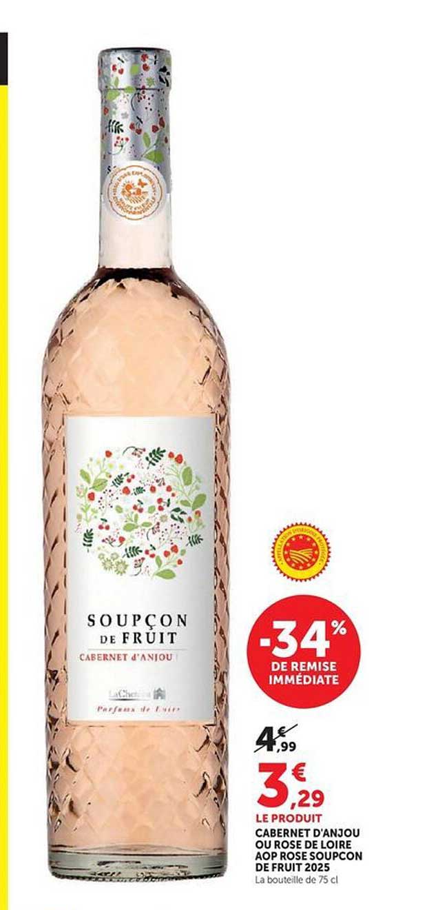 CABERNET D'ANJOU OU ROSE DE LOIRE AOP ROSE SOUPCON DE FRUIT 2025