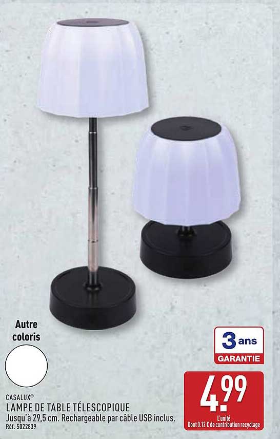 CASALUX® LAMPE DE TABLE TÉLESCOPIQUE