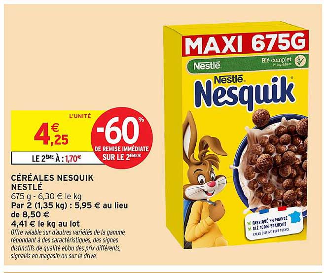 CÉRÉALES NESQUIK NESTLÉ