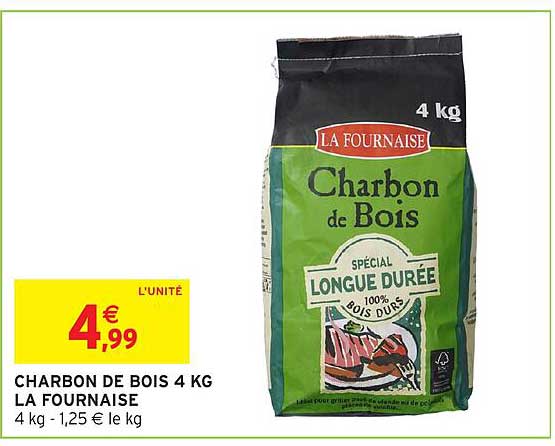 CHARBON DE BOIS 4 KG LA FOURNAISE