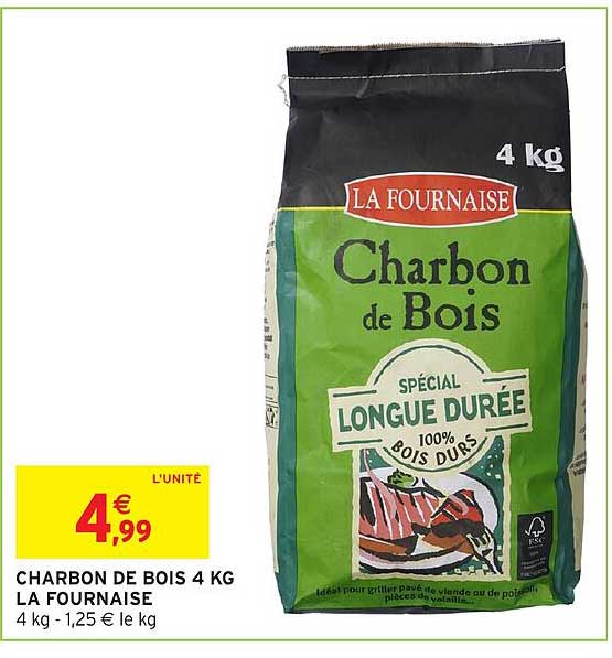 CHARBON DE BOIS 4 KG LA FOURNAISE